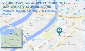PORADNIA STOMATOLOGICZNA - JASKÓŁCZA - NIEPUBLICZNY ZAKŁAD OPIEKI ZDROWOTNEJ SKIM GABINETY STOMATOLOGICZNE - UL. JASKÓŁCZA 7/15,  GDAŃSK