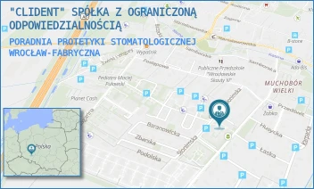 PORADNIA PROTETYKI STOMATOLOGICZNEJ - "CLIDENT" SPÓŁKA Z OGRANICZONĄ ODPOWIEDZIALNOŚCIĄ - UL. STANISŁAWA KUNICKIEGO 35A,  WROCŁAW-FABRYCZNA