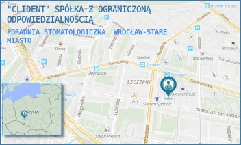 PORADNIA STOMATOLOGICZNA - "CLIDENT" SPÓŁKA Z OGRANICZONĄ ODPOWIEDZIALNOŚCIĄ - UL. STEFANA CZARNIECKIEGO 13,  WROCŁAW-STARE MIASTO