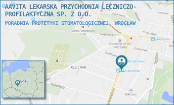 PORADNIA PROTETYKI STOMATOLOGICZNEJ - AAVITA LEKARSKA PRZYCHODNIA LECZNICZO- PROFILAKTYCZNA SP. Z O.O. - UL. CZEKOLADOWA 49A,  WROCŁAW