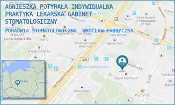 PORADNIA STOMATOLOGICZNA - AGNIESZKA POTYRAŁA INDYWIDUALNA PRAKTYKA LEKARSKA GABINET STOMATOLOGICZNY - UL. KŁODNICKA 36,  WROCŁAW-FABRYCZNA