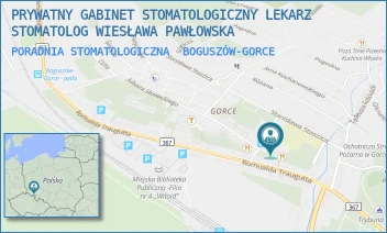 PORADNIA STOMATOLOGICZNA - PRYWATNY GABINET STOMATOLOGICZNY LEKARZ STOMATOLOG WIESŁAWA PAWŁOWSKA - UL. TRAUGUTTA, 6,  BOGUSZÓW-GORCE
