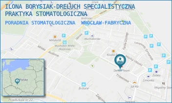 PORADNIA STOMATOLOGICZNA - ILONA BORYSIAK-DRELUCH SPECJALISTYCZNA PRAKTYKA STOMATOLOGICZNA - UL. MARKA HŁASKI 57A,  WROCŁAW-FABRYCZNA