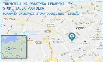 PORADNIA CHIRURGII STOMATOLOGICZNEJ - INDYWIDUALNA PRAKTYKA LEKARSKA LEK. STOM. JACEK PUSTUŁKA - UL. PIEKARSKA 7,  LEGNICA