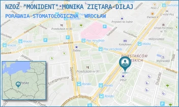PORADNIA STOMATOLOGICZNA - NZOZ "MONIDENT" MONIKA ZIĘTARA-DIŁAJ - UL. POWSTAŃCÓW ŚLĄSKICH 114,  WROCŁAW