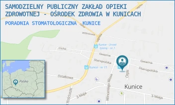 PORADNIA STOMATOLOGICZNA - SAMODZIELNY PUBLICZNY ZAKŁAD OPIEKI ZDROWOTNEJ - OŚRODEK ZDROWIA W KUNICACH - UL. STAROPOLSKA 7A,  KUNICE