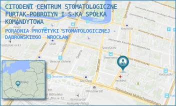 PORADNIA PROTETYKI STOMATOLOGICZNEJ - DĄBROWSKIEGO - CITODENT CENTRUM STOMATOLOGICZNE FURTAK-POBROTYN I S-KA SPÓŁKA KOMANDYTOWA - UL. GEN. JANA HENRYKA DĄBROWSKIEGO 40/133,  WROCŁAW
