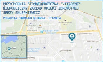 PORADNIA STOMATOLOGICZNA - PRZYCHODNIA STOMATOLOGICZNA "VITADENT" NIEPUBLICZNY ZAKŁAD OPIEKI ZDROWOTNEJ JERZY SKLEPKIEWICZ - UL. BATALIONU PARASOL 9/1,  LEGNICA