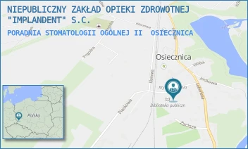 PORADNIA STOMATOLOGII OGÓLNEJ II - NIEPUBLICZNY ZAKŁAD OPIEKI ZDROWOTNEJ "IMPLANDENT" S.C. - UL. PIASKOWA 1A,  OSIECZNICA