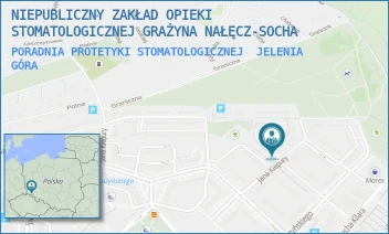 PORADNIA PROTETYKI STOMATOLOGICZNEJ - NIEPUBLICZNY ZAKŁAD OPIEKI STOMATOLOGICZNEJ GRAŻYNA NAŁĘCZ-SOCHA - UL. JANA KIEPURY 77,  JELENIA GÓRA