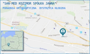PORADNIA ORTODONTYCZNA - "SAN-MED KOZIMOR SPÓŁKA JAWNA" - UL. POLNA 22,  BYSTRZYCA KŁODZKA