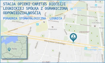 PORADNIA STOMATOLOGICZNA - STACJA OPIEKI CARITAS DIECEZJI LEGNICKIEJ SPÓŁKA Z OGRANICZONĄ ODPOWIEDZIALNOŚCIĄ - UL. WŁADYSŁAWA GRABSKIEGO 19,  LEGNICA