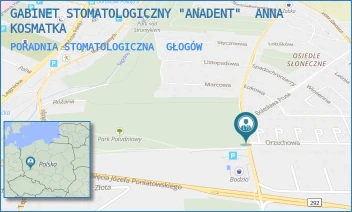 PORADNIA STOMATOLOGICZNA - GABINET STOMATOLOGICZNY "ANADENT"  ANNA KOSMATKA - UL. ORZECHOWA 120,  GŁOGÓW