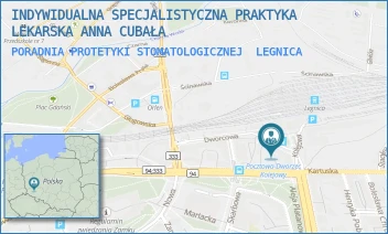 PORADNIA PROTETYKI STOMATOLOGICZNEJ - INDYWIDUALNA SPECJALISTYCZNA PRAKTYKA LEKARSKA ANNA CUBAŁA - UL. DWORCOWA 7,  LEGNICA