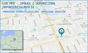 PORADNIA STOMATOLOGICZNA - LUX MED - SPÓŁKA Z OGRANICZONĄ ODPOWIEDZIALNOŚCIĄ - KRÓŻAŃSKA 20,  WARSZAWA MOKOTÓW