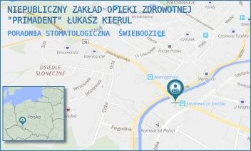 PORADNIA STOMATOLOGICZNA - NIEPUBLICZNY ZAKŁAD OPIEKI ZDROWOTNEJ "PRIMADENT" ŁUKASZ KIERUL - UL. MARSZ. JÓZEFA PIŁSUDSKIEGO 36C1-D1,  ŚWIEBODZICE