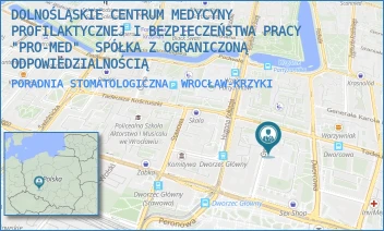 PORADNIA STOMATOLOGICZNA - DOLNOŚLĄSKIE CENTRUM MEDYCYNY PROFILAKTYCZNEJ I BEZPIECZEŃSTWA PRACY  "PRO-MED"  SPÓŁKA Z OGRANICZONĄ ODPOWIEDZIALNOŚCIĄ - UL. GWARNA 6A,  WROCŁAW-KRZYKI