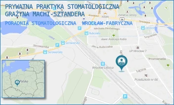 PORADNIA STOMATOLOGICZNA - PRYWATNA PRAKTYKA STOMATOLOGICZNA GRAŻYNA MACHI-SZTANDERA - KĄCKA 11/1,  WROCŁAW-FABRYCZNA