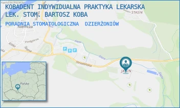 PORADNIA STOMATOLOGICZNA - KOBADENT INDYWIDUALNA PRAKTYKA LEKARSKA LEK. STOM. BARTOSZ KOBA - UL. HENRYKA SIENKIEWICZA 14 B/2,  DZIERŻONIÓW