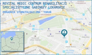 PORADNIA STOMATOLOGICZNA - REVITAL MEDIC CENTRUM REHABILITACJI - SPECJALISTYCZNE GABINETY LEKARSKIE - INŻ. ARCH. KAZIMIERZA GREGORKIEWICZA 3,  TORUŃ