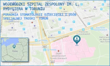 PORADNIA STOMATOLOGII DZIECIĘCEJ I OSÓB SPECJALNEJ TROSKI - WOJEWÓDZKI SZPITAL ZESPOLONY IM. L. RYDYGIERA W TORUNIU - KONSTYTUCJI 3 MAJA 42/-,  TORUŃ