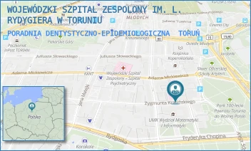PORADNIA DENTYSTYCZNO-EPIDEMIOLOGICZNA - WOJEWÓDZKI SZPITAL ZESPOLONY IM. L. RYDYGIERA W TORUNIU - KRASIŃSKIEGO 4/4A,  TORUŃ