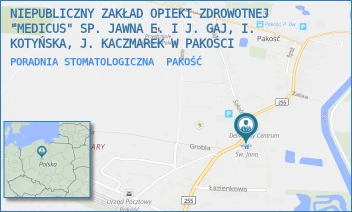 PORADNIA STOMATOLOGICZNA - NIEPUBLICZNY ZAKŁAD OPIEKI ZDROWOTNEJ "MEDICUS" SP. JAWNA E. I J. GAJ, I. KOTYŃSKA, J. KACZMAREK W PAKOŚCI - ŚW. JANA 19,  PAKOŚĆ