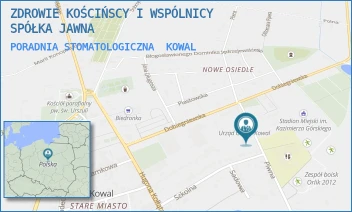 PORADNIA STOMATOLOGICZNA - ZDROWIE KOŚCIŃSCY I WSPÓLNICY SPÓŁKA JAWNA - PIWNA 29,  KOWAL