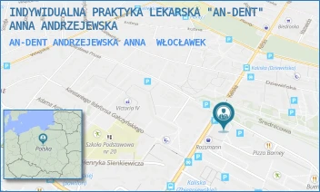 AN-DENT ANDRZEJEWSKA ANNA - INDYWIDUALNA PRAKTYKA LEKARSKA "AN-DENT" ANNA ANDRZEJEWSKA - BRONIEWSKIEGO 20G,  WŁOCŁAWEK