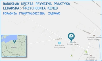 PORADNIA STOMATOLOGICZNA - RADOSŁAW KĘDZIA PRYWATNA PRAKTYKA LEKARSKA; PRZYCHODNIA KEMED - SZKOLNA 16,  ZĄBROWO