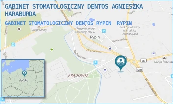 GABINET STOMATOLOGICZNY DENTOS RYPIN - GABINET STOMATOLOGICZNY DENTOS AGNIESZKA HARABURDA - WODNA 1/1,  RYPIN