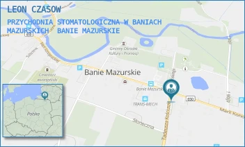 PRZYCHODNIA STOMATOLOGICZNA W BANIACH MAZURSKICH - LEON CZASOW - UL. KOŚCIUSZKI 1,  BANIE MAZURSKIE