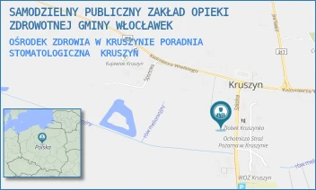 OŚRODEK ZDROWIA W KRUSZYNIE PORADNIA STOMATOLOGICZNA - SAMODZIELNY PUBLICZNY ZAKŁAD OPIEKI ZDROWOTNEJ GMINY WŁOCŁAWEK - SZKOLNA 14,  KRUSZYN