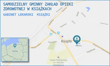 GABINET LEKARSKI - SAMODZIELNY GMINNY ZAKŁAD OPIEKI ZDROWOTNEJ W KSIĄŻKACH - KS.KUJAWSKIEGO 8,  KSIĄŻKI