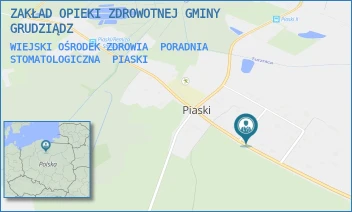 WIEJSKI OŚRODEK ZDROWIA  PORADNIA STOMATOLOGICZNA - ZAKŁAD OPIEKI ZDROWOTNEJ GMINY GRUDZIĄDZ - 19,  PIASKI
