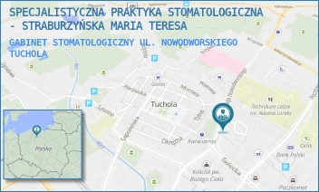GABINET STOMATOLOGICZNY UL. NOWODWORSKIEGO - SPECJALISTYCZNA PRAKTYKA STOMATOLOGICZNA - STRABURZYŃSKA MARIA TERESA - NOWODWORSKIEGO 3A,  TUCHOLA