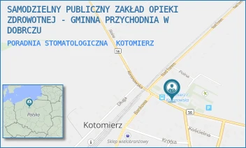 PORADNIA STOMATOLOGICZNA - SAMODZIELNY PUBLICZNY ZAKŁAD OPIEKI ZDROWOTNEJ - GMINNA PRZYCHODNIA W DOBRCZU - KORONOWSKA 4, KOTOMIERZ