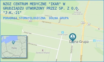 PORADNIA STOMATOLOGICZNA - NZOZ CENTRUM MEDYCZNE "IKAR" W GRUDZIĄDZU UTWORZONY PRZEZ SP. Z O.O. "J.K.-21" - AKACJOWA 1,  DOLNA GRUPA