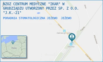 PORADNIA STOMATOLOGICZNA JEŻEWO - NZOZ CENTRUM MEDYCZNE "IKAR" W GRUDZIĄDZU UTWORZONY PRZEZ SP. Z O.O. "J.K.-21" - CZERSKA 4,  JEŻEWO