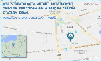 PORADNIA STOMATOLOGICZNA - AMG STOMATOLOGIA ANTONI KWIATKOWSKI MARZENA MURZYŃSKA-KWIATKOWSKA SPÓŁKA CYWILNA KOWAL - MATEJKI 6,  KOWAL