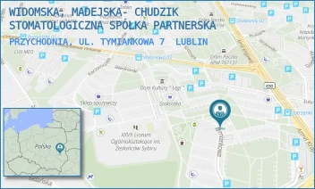 PRZYCHODNIA, UL. TYMIANKOWA 7 - WIDOMSKA, MADEJSKA- CHUDZIK STOMATOLOGICZNA SPÓŁKA PARTNERSKA - TYMIANKOWA 7, LUBLIN