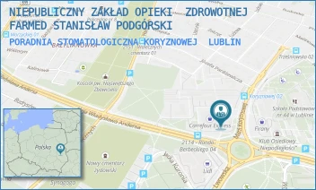 PORADNIA STOMATOLOGICZNA KORYZNOWEJ - NIEPUBLICZNY ZAKŁAD OPIEKI  ZDROWOTNEJ FARMED STANISŁAW PODGÓRSKI - KORYZNOWEJ 2G,  LUBLIN