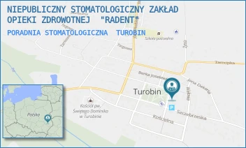 PORADNIA STOMATOLOGICZNA - NIEPUBLICZNY STOMATOLOGICZNY ZAKŁAD OPIEKI ZDROWOTNEJ  "RADENT" - RYNEK 25,  TUROBIN