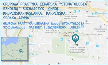 GRUPOWA PRAKTYKA LEKARSKA "STOMATOLOGIA SZKOLNA" GABINET ŚLIWIŃSKIEGO - GRUPOWA PRAKTYKA LEKARSKA "STOMATOLOGIA SZKOLNA" BUCHAJCZYK, CHRÓL, KRUPIŃSKA-MAŚLANKA, KARPIŃSKA SPÓŁKA JAWNA - ŚLIWIŃSKIEGO 5,  LUBLIN