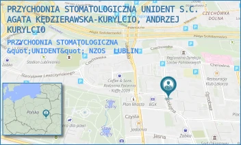 PRZYCHODNIA STOMATOLOGICZNA "UNIDENT" NZOS - PRZYCHODNIA STOMATOLOGICZNA UNIDENT S.C. AGATA KĘDZIERAWSKA-KURYLCIO, ANDRZEJ KURYLCIO - SPOKOJNA 3,  LUBLIN