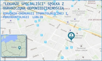 PORADNIA CHIRURGII STOMATOLOGICZNEJ I PERIODONTOLOGII - "LEKARZE SPECJALIŚCI" SPÓŁKA Z OGRANICZONĄ ODPOWIEDZIALNOŚCIĄ - TOPOLOWA 7,  LUBLIN
