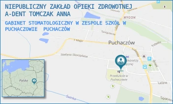 GABINET STOMATOLOGICZNY W ZESPOLE SZKÓŁ W PUCHACZOWIE - NIEPUBLICZNY ZAKŁAD OPIEKI ZDROWOTNEJ  A-DENT TOMCZAK ANNA - MICKIEWICZA 19,  PUCHACZÓW