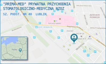 SZ. PODST. NR 40 - "PRIMA-MED" PRYWATNA PRZYCHODNIA STOMATOLOGICZNO-MEDYCZNA NZOZ - RÓŻY WIATRÓW 9,  LUBLIN