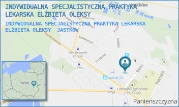 INDYWIDUALNA SPECJALISTYCZNA PRAKTYKA LEKARSKA ELŻBIETA OLEKSY - INDYWIDUALNA SPECJALISTYCZNA PRAKTYKA LEKARSKA ELŻBIETA OLEKSY - SZKOLNA 1/20,  JASTKÓW