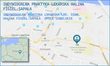 INDYWIDUALNA PRAKTYKA LEKARSKA LEK. STOM. HALINA FIGIEL-SAPAŁA - INDYWIDUALNA PRAKTYKA LEKARSKA HALINA FIGIEL-SAPAŁA - FABRYCZNA 24,  OPOLE LUBELSKIE